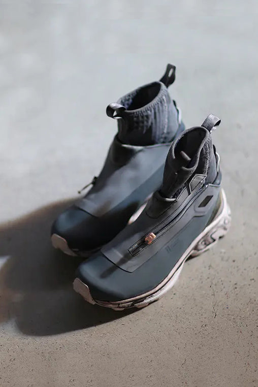 11 By BORIS BIDJAN SABERI BAMBA3 11xS Light Grey Blue Oil Dye Sneakers MEN P119
